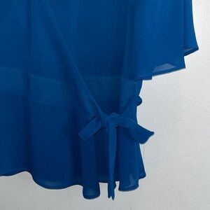 SIze L•Banana Republic Deep Blue Wrap Blouse